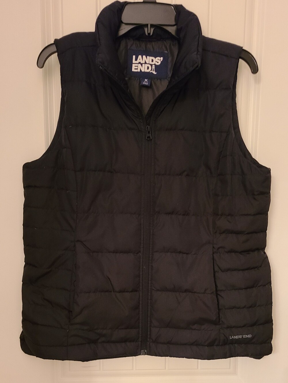 Lands' End Black Quilted Insulated Vest